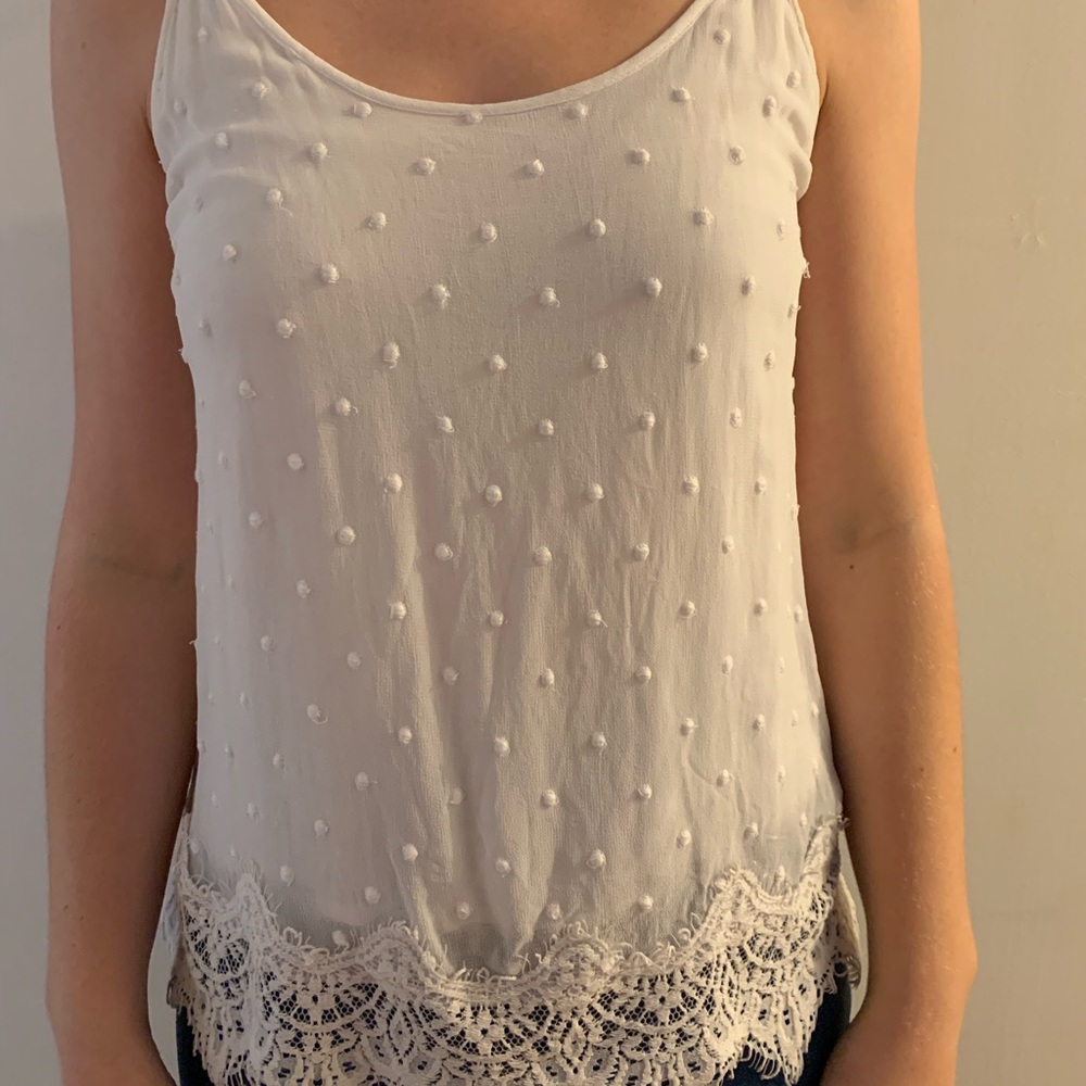 White tank top with adjustable straps
